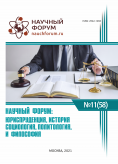 LVIII Международная научно-практическая конференция «Научный форум: юриспруденция, история, социология, политология и философия»