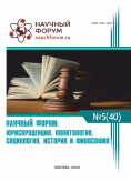 XL Международная научно-практическая конференция «Научный форум: юриспруденция, история, социология, политология и философия»